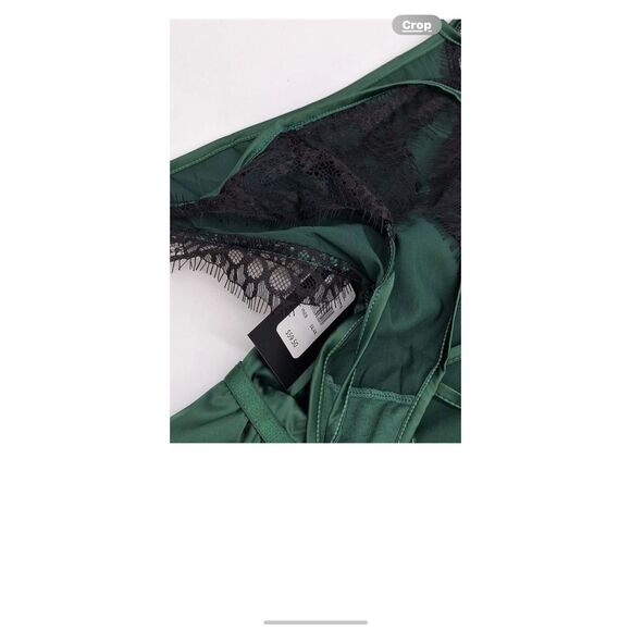 Frederick’s of Hollywood Etta Green Satin Cami/Thong Set 3X/4X - Picture 9 of 10